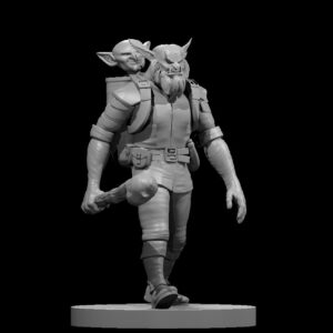 Bugbear Fighter w Goblin Buddy in backpack