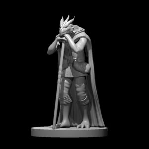 Dragonborn Druid Leaning on Staff