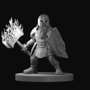 Dwarf Male Cleric w Flaming Hammer