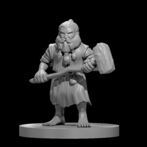 Dwarf Male Druid w Warhammer
