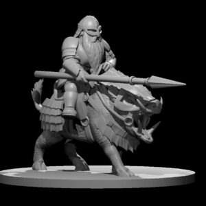 Dwarf Male Fighter on Boar Mount 2