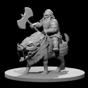 Dwarf Male Fighter on Boar Mount