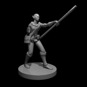 Elf Female Wizard Bald One Arm