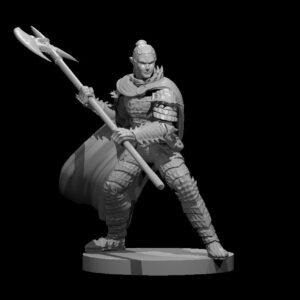 Elf Male Fallen Paladin w Halberd