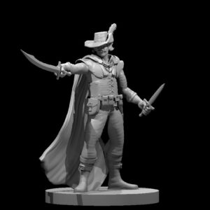 Elf Male Swashbuckler w fancy hat and mustache