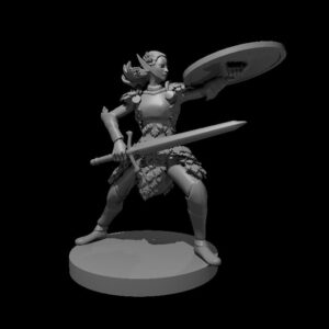 Female Eladrin Fighter Shield Bash