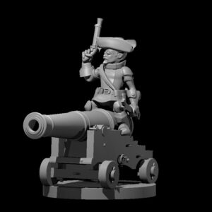 Gnome Male Artillerist Artificer on a cannon