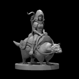 Halfling Female Ranger on Giant Badger