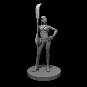 Human Female Hexblade Warlock with Glaive