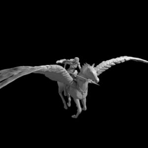 Human Female Nature Cleric on Pegasus