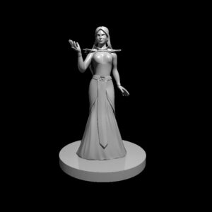 Human Female Wizard with Raven Dress