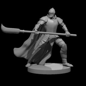 Human Helmed Fighter with Glaive