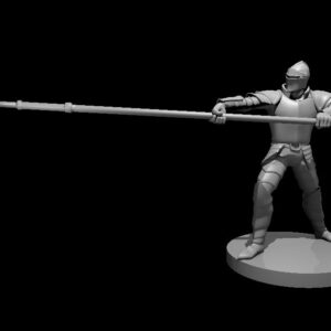 Human Helmed Fighter with Lance