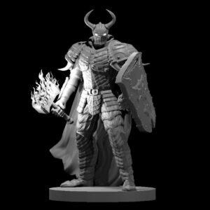 Human Male Fallen Paladin Warhammer and Shield