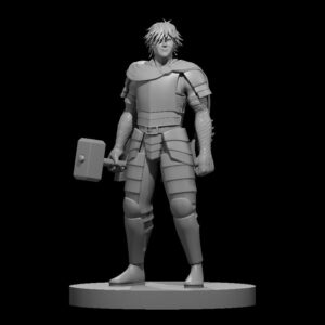 Human Male Fighter Heavy Armor and Warhammer w Dragonborn Arms