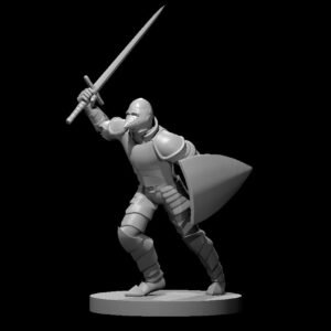 Human Male Fighter charging w hounskull bascinet