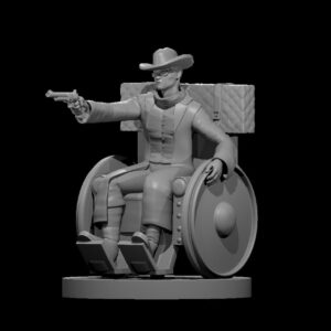 Human Male Gunslinger in Wheelchair