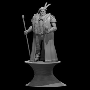 Human Male Heavyset Sorcerer on Floating Disk