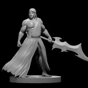 Human Male Monk 8 Kensai w Fantasy Sword