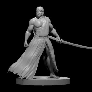 Human Male Monk 8 Kensai w Katana