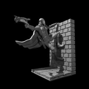 Human Male Ranger on Wall with Crossbow