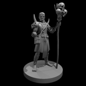 Human Male Warlock with Skull Staff