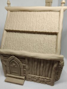 Onbewerkte foto van 3D-geprinte miniatuur of scenery, toont printkwaliteit en detailniveau