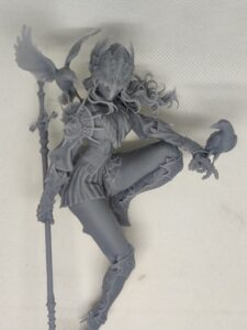 Onbewerkte foto van 3D-geprinte miniatuur of scenery, toont printkwaliteit en detailniveau