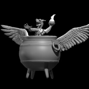 Kobold Alchemist Artificer 2 w Winged Cauldron Mount