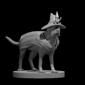 Mastiff Wizard with Garden Gnome Buddy