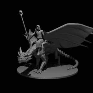 Necromancer Mounted on Undead Dragon