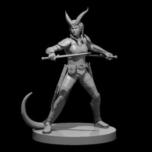 Tiefling Female Ranger Two Swords